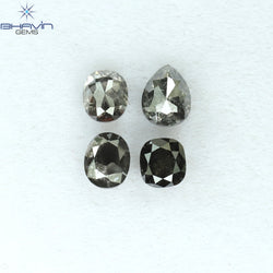 1.58 CT/4 PCS Mix Shape Natural Diamond Salt And Pepper Color I3 Clarity (5.10 MM)