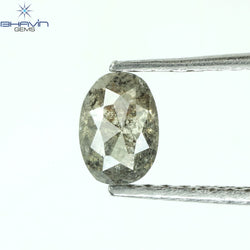 0.56 CT Oval Shape Natural Loose Diamond Salt And Pepper Color I3 Clarity (5.56 MM)