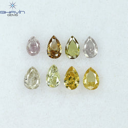 1.12 CT/8 Pcs Pear Shape Natural Diamond Mix Color SI2 Clarity (4.35 MM)