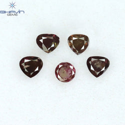 0.42 CT/4 ピース ミックス シェイプ ナチュラル ダイヤモンド ピンク カラー SI クラリティ (3.83 MM)