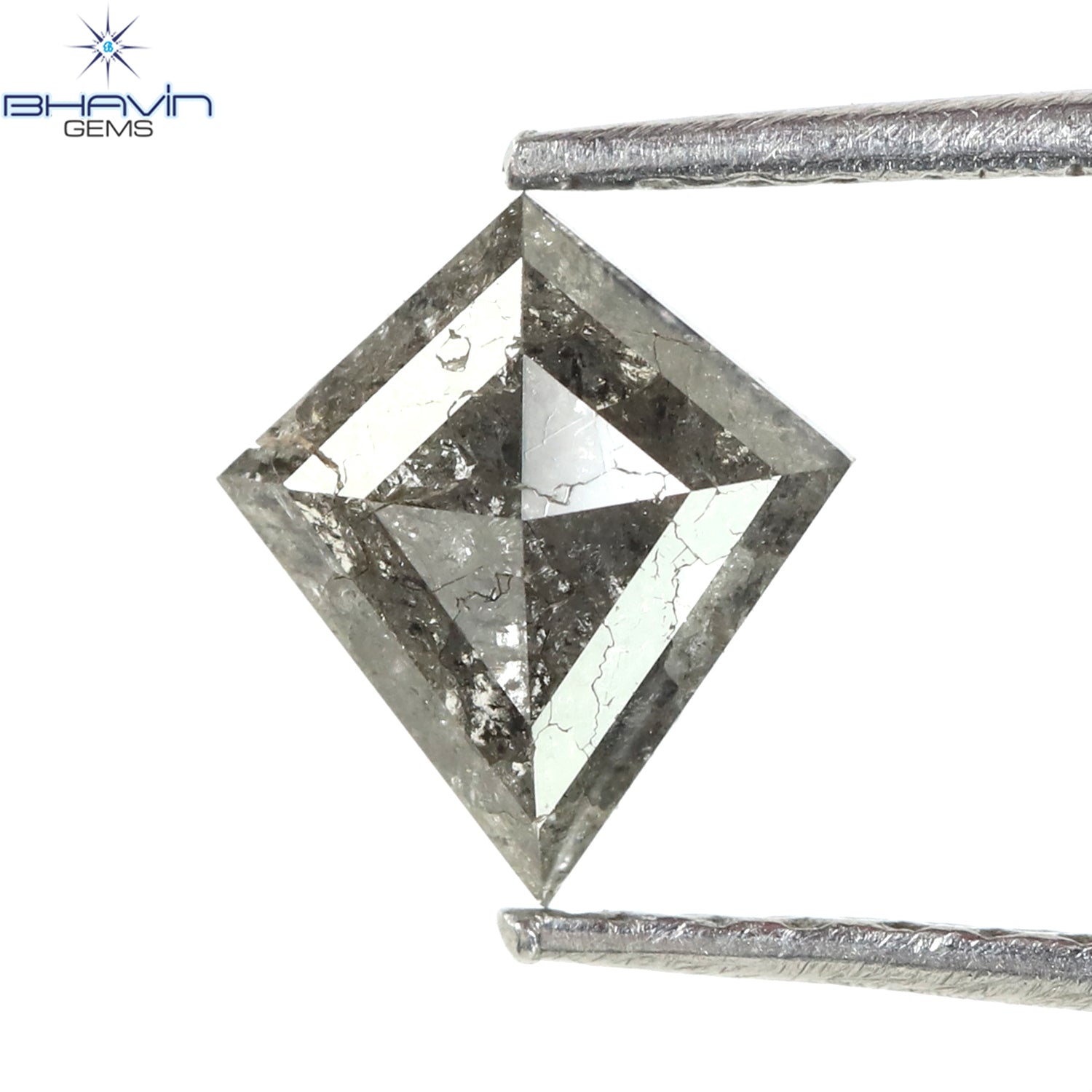 0.54 CT Kite Diamond Natural Loose Diamond Salt And Pepper Color I3 Clarity (6.92 MM)