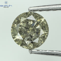 0.44 CT Round Shape Natural Loose Diamond Salt And Pepper Color I3 Clarity (4.67 MM)