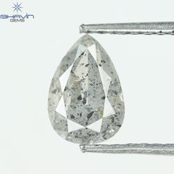 1.03 CT Pear Shape Natural Diamond Salt And pepper Color I3 Clarity (7.61 MM)