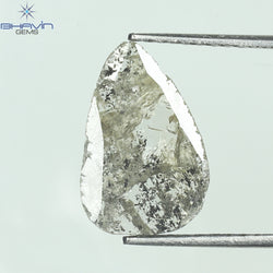 1.07 CT Slice Shape Natural Diamond Salt And Pepper Color I3 Clarity (12.15 MM)