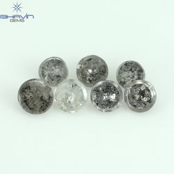 0.31 CT/7 Pcs Uncut Shape Salt And Pepper Color Natural Loose Diamond I3 Clarity (2.28 MM)