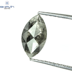 0.91 CT マーキス シェイプ ナチュラル ルース ダイヤモンド ソルト アンド ペッパー カラー I3 クラリティ (7.00 MM)