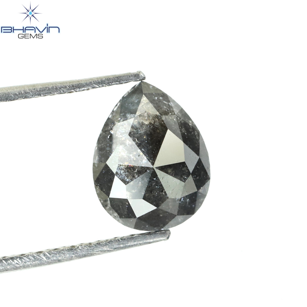 1.44 CT Pear Shape Natural Loose Diamond Salt And Pepper Color I3 Clarity (7.78 MM)