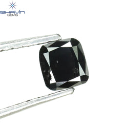 0.35 CT Cushion Shape Natural Diamond Black Color Opaque Clarity (4.08 MM)