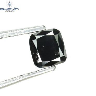 0.35 CT Cushion Shape Natural Diamond Black Color Opaque Clarity (4.08 MM)