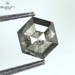 0.48 CT Hexagon Shape Natural Loose Diamond Salt And Pepper Color I3 Clarity (5.06 MM)