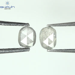 0.28 CT/2 Pcs Oval Shape Natural Diamond Salt And Papper Color I3 Clarity (3.71 MM)