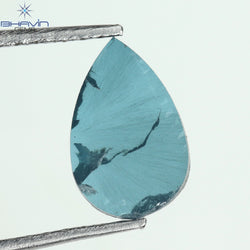 0.59 CT Pear Shape Natural Diamond Blue Color I1 Clarity (8.80 MM)