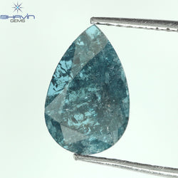 0.73 CT Pear Shape Natural Diamond Blue Color I3 Clarity (10.72 MM)