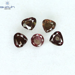 0.42 CT/4 ピース ミックス シェイプ ナチュラル ダイヤモンド ピンク カラー SI クラリティ (3.83 MM)
