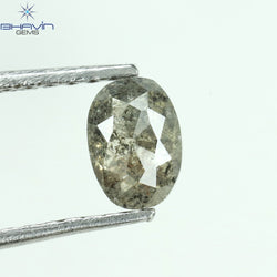 0.56 CT Oval Shape Natural Loose Diamond Salt And Pepper Color I3 Clarity (5.56 MM)