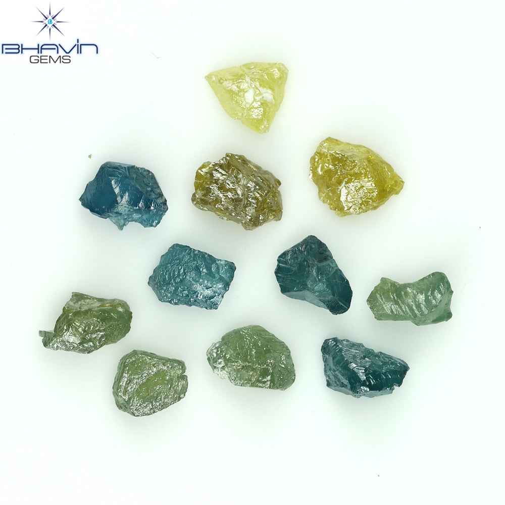 1.38 CT/11 PCS Rough Shape Enhanced Mix Color Natural Diamond I3 Clarity (4.05 MM)