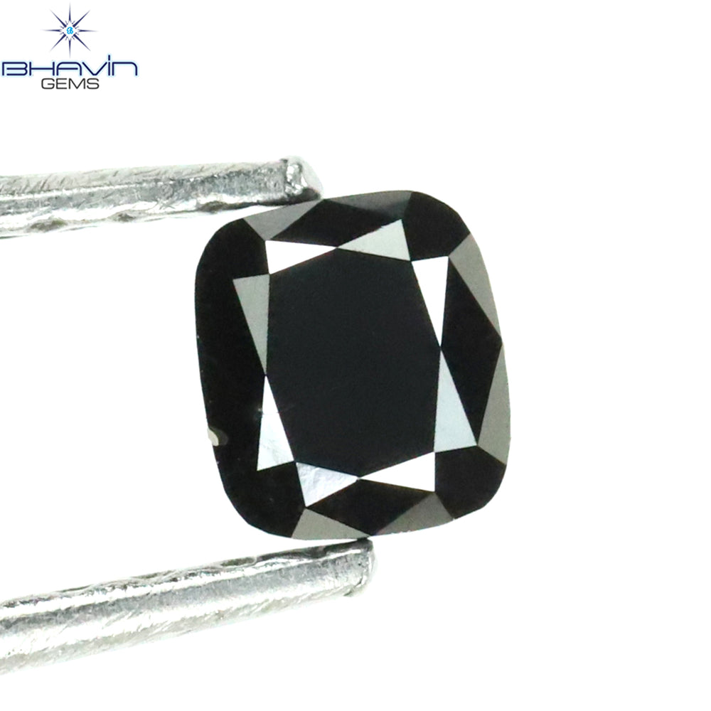 0.23 CT Cushion Shape Natural Diamond Black Color Opaque Clarity (3.70 MM)