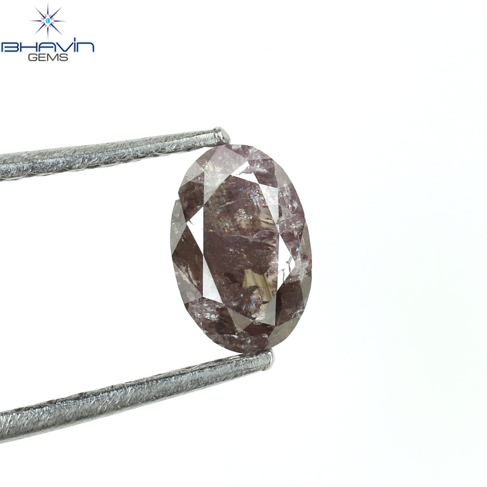 0.48 CT Oval Shape Natural Diamond Pink Color I3 Clarity (5.92 MM)
