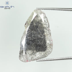 4.08 CT Slice Shape Natural Diamond Salt And Pepper Color I3 Clarity (19.63 MM)
