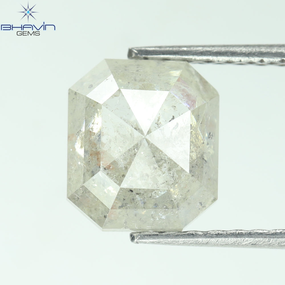 1.41 CT Square Emerald Diamond White Salt and Pepper Color Clarity I3 (7.20 MM)