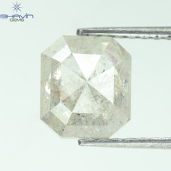 1.41 CT スクエア エメラルド ダイヤモンド ホワイト ソルト アンド ペッパー カラー クラリティ I3 (7.20 MM)