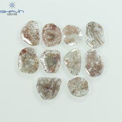 5.42 CT/10 Pcs Slice Shape Natural Loose Diamond Salt And Pepper Color I3 Clarity (10.18 MM)