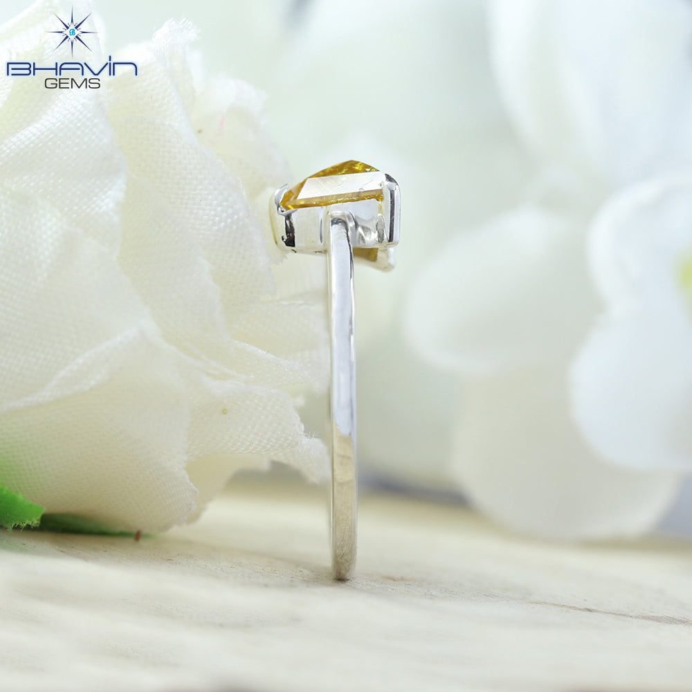 Triangle Diamond, Natural Diamond Ring, Salt And pepper Diamond, Gold Ring, Engagement Ring, Wedding Ring, Diamond Ring