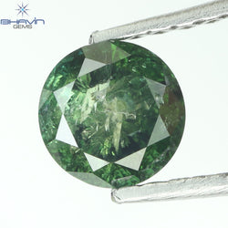 0.57 CT Round Diamond Natural Diamond Green Color I3 Clarity (5.20 MM)