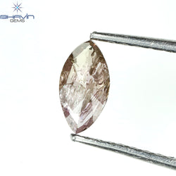 0.26 CT Marquise Shape Natural Diamond Pink Color I3 Clarity (6.50 MM)