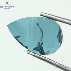 0.59 CT Pear Shape Natural Diamond Blue Color I1 Clarity (8.80 MM)