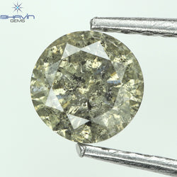 0.44 CT Round Shape Natural Loose Diamond Salt And Pepper Color I3 Clarity (4.67 MM)