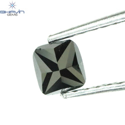 0.35 CT Cushion Shape Natural Diamond Black Color Opaque Clarity (4.08 MM)