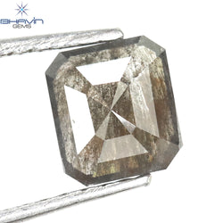 0.86 CT Square Cut Shape Natural Diamond Salt And Pepper Color I3 Clarity (6.06 MM)
