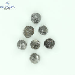1.17 CT/7 Pcs Uncut Shape Salt And Pepper Natural Loose Diamond I3 Clarity (3.10 MM)