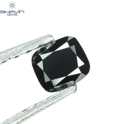0.23 CT Cushion Shape Natural Diamond Black Color Opaque Clarity (3.70 MM)