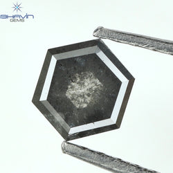 0.48 CT Hexagon Shape Natural Loose Diamond Salt And Pepper Color I3 Clarity (5.06 MM)