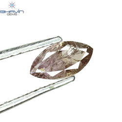 0.26 CT Marquise Shape Natural Diamond Pink Color I3 Clarity (6.50 MM)