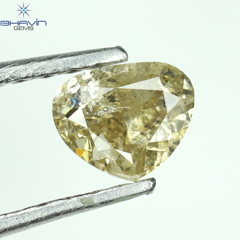 0.41 CT Heart Shape Natural Diamond Brown Color I2 Clarity (6.64 MM)