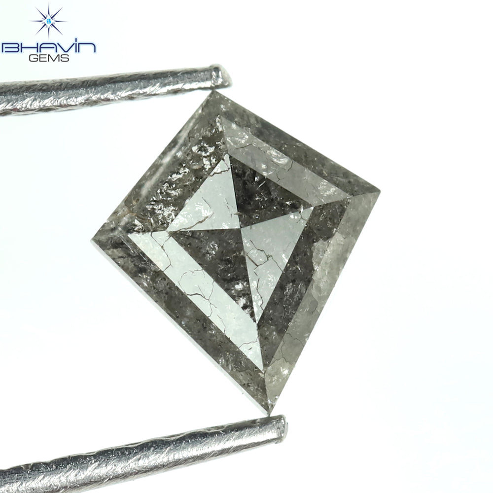 0.54 CT Kite Diamond Natural Loose Diamond Salt And Pepper Color I3 Clarity (6.92 MM)