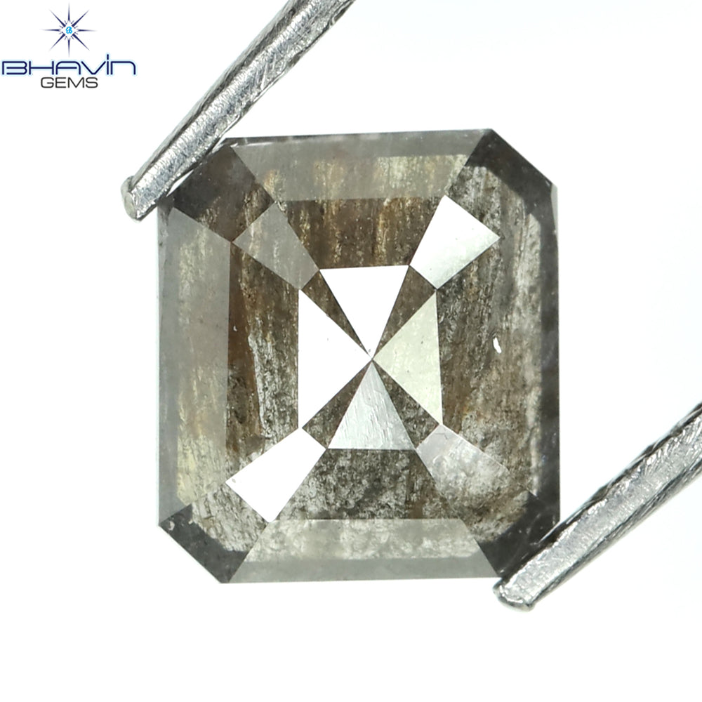 0.86 CT Square Cut Shape Natural Diamond Salt And Pepper Color I3 Clarity (6.06 MM)