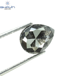 1.44 CT Pear Shape Natural Loose Diamond Salt And Pepper Color I3 Clarity (7.78 MM)