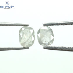 0.28 CT/2 Pcs Oval Shape Natural Diamond Salt And Papper Color I3 Clarity (3.71 MM)
