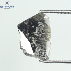 1.11 CT Slice Shape Natural Diamond Salt And Pepper Color I3 Clarity (12.11 MM)