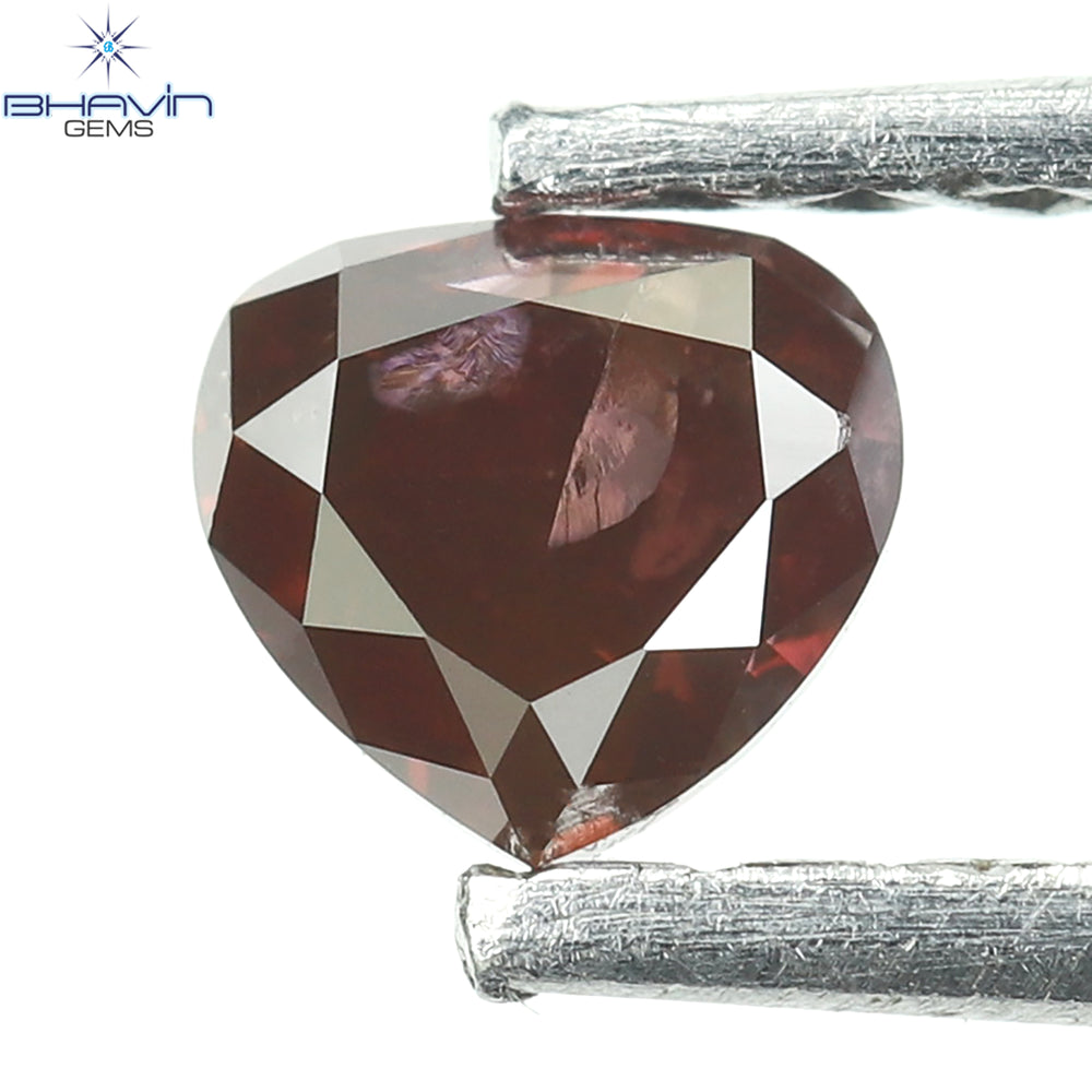 0.22 CT, Heart Diamond, Pink Color, Heart Cut, Clarity I1