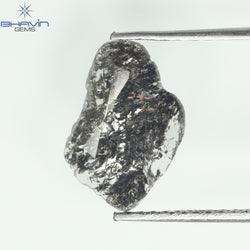 1.04 CT Slice Shape Natural Diamond Salt And Pepper Color I3 Clarity (11.80 MM)