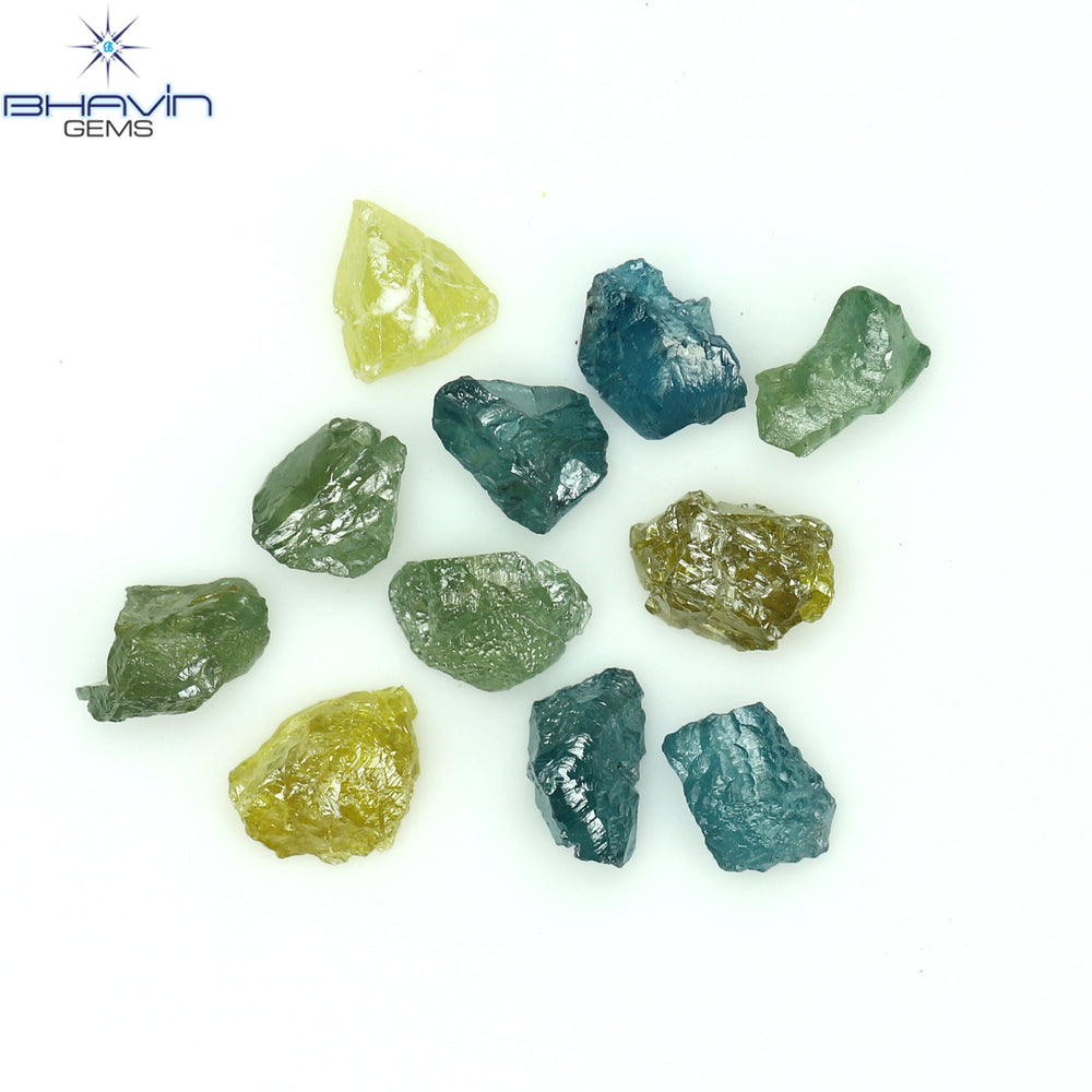 1.38 CT/11 PCS Rough Shape Enhanced Mix Color Natural Diamond I3 Clarity (4.05 MM)