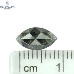 0.91 CT マーキス シェイプ ナチュラル ルース ダイヤモンド ソルト アンド ペッパー カラー I3 クラリティ (7.00 MM)
