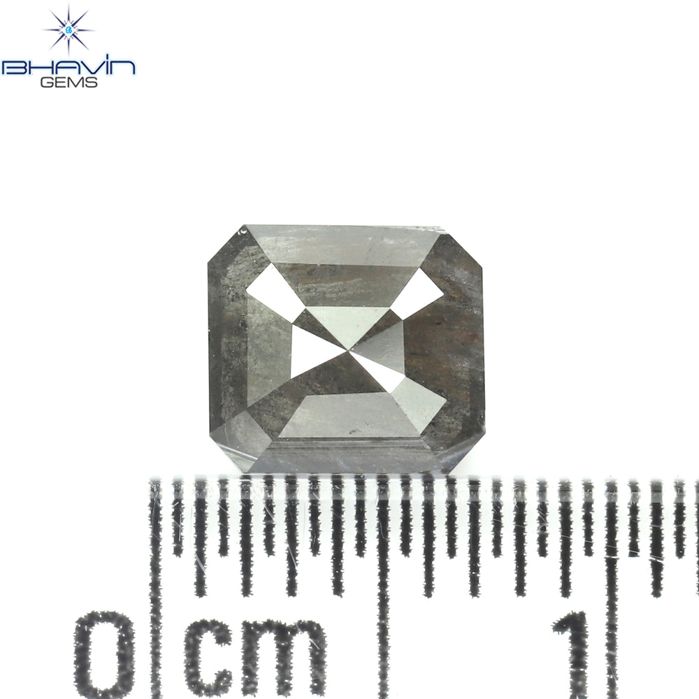 0.86 CT Square Cut Shape Natural Diamond Salt And Pepper Color I3 Clarity (6.06 MM)
