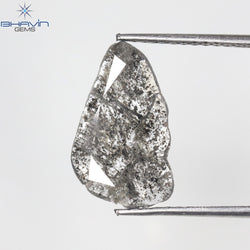 1.26 CT Slice Shape Natural Diamond Salt And Papper Color I3 Clarity (13.20 MM)