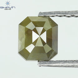 0.68 CT Radiant Shape Natural Loose Diamond Gray Yellow Color I3 Clarity (5.12 MM)